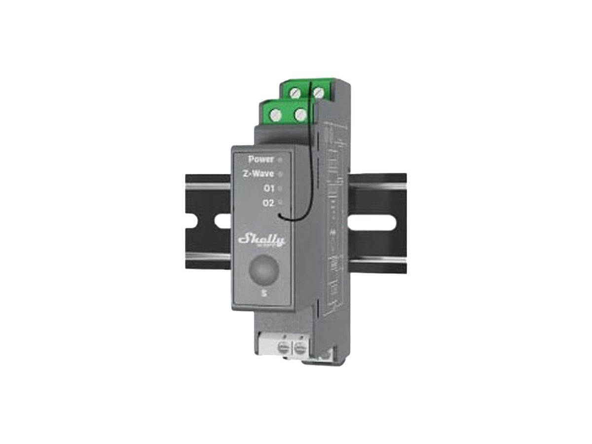 REG-RF-Schaltaktor Shelly Wave Pro 2 Z-Wave 2-Kan 240V 1TE