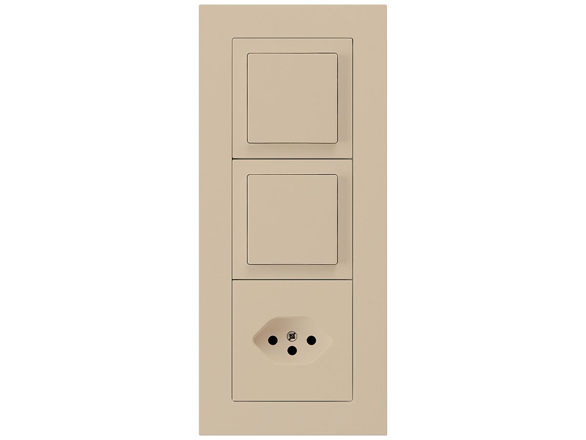 UP-Kombination kallysto.pro Gr.I-I-I vertikal 2×Schalter S3+Typ 13 beige