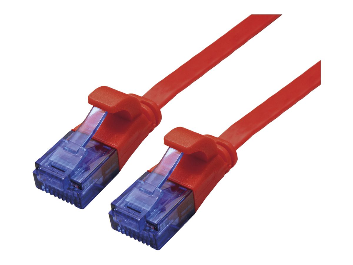 Patchkabel RJ45 VALUE Kat.6A U/UTP AWG32 PVC flach rot 2m