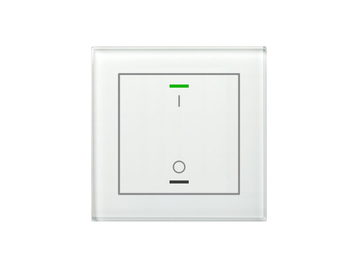 UP-Taster KNX RGBW MDT BE-GTL1TW.B1 1T/2B Temp.Glas weiss "I/O"