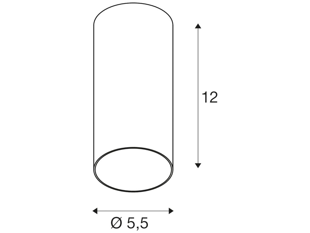 Deckenleuchte SLV KAMI GU10 1×10W DIM Ø55×120mm weiss/schwarz