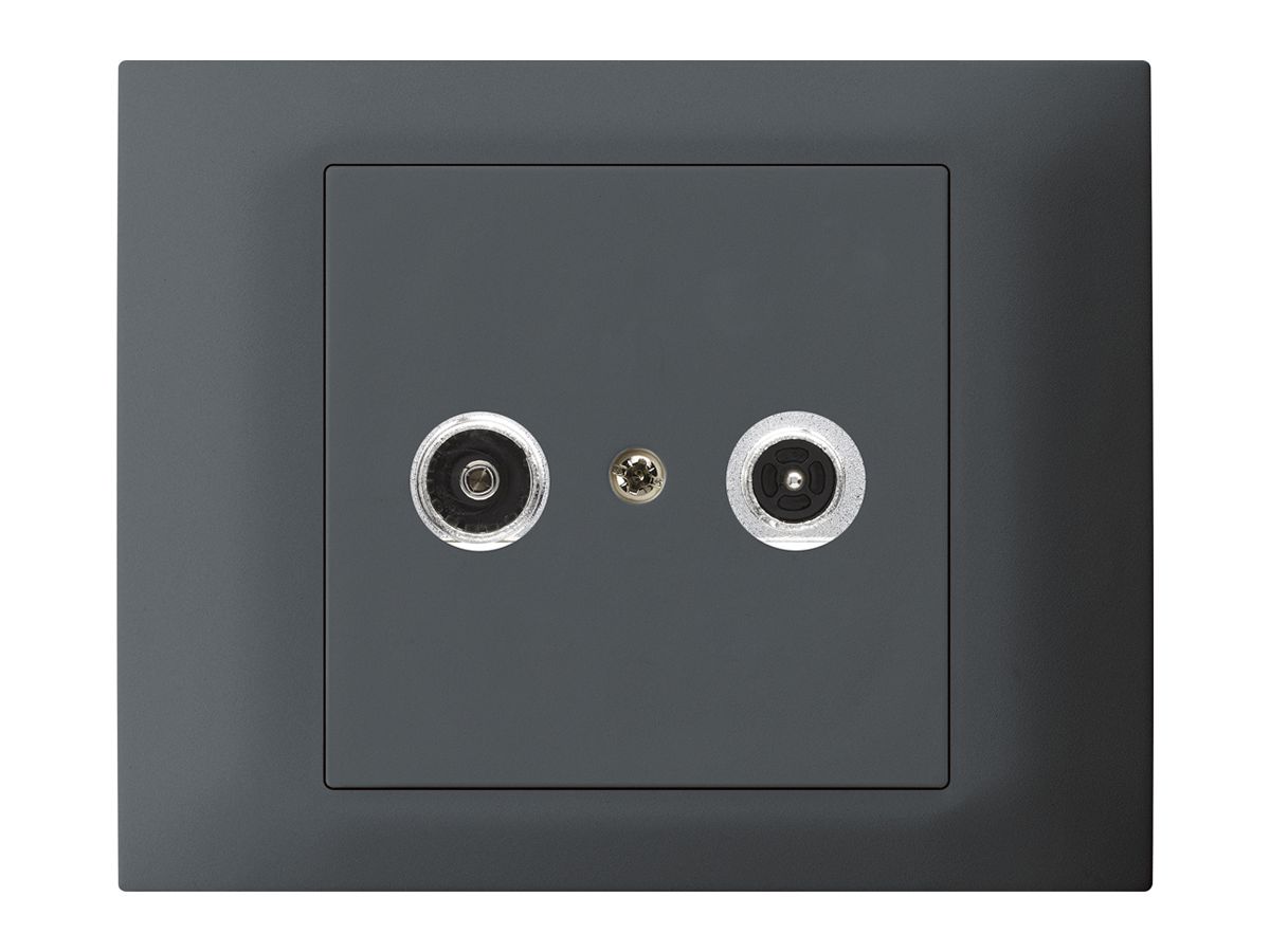 EB-Antennendose kallysto R-TV Bauart T, 19dB, 2GHz anthrazit