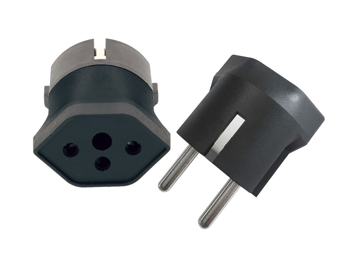 Fixadapter MAX HAURI Shuko/T13 3L 250V 10A 2300W schwarz