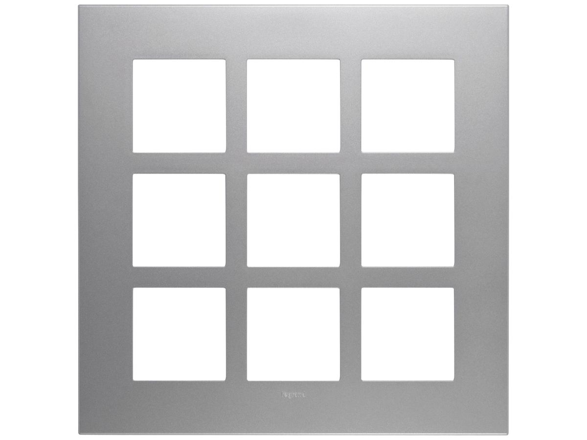 UP-Kopfzeile Legrand Arteor 3×3 horizontal und vertikal 213×213mm Soft Alu