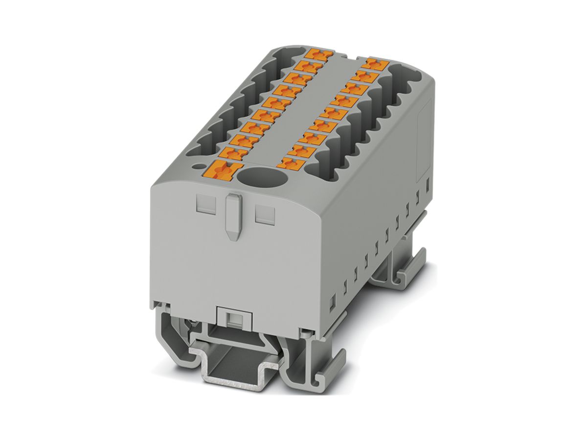 Verteilerblock Phoenix Contact PTFIX 7×2.5mm² waagrecht für NS 15, schwarz/gelb