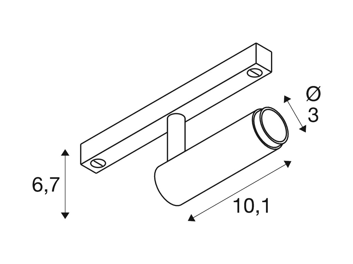LED-Spot SLV GRIP S 10W 620lm 930 29° DALI 48V AD 180×30×67mm weiss