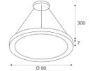LED-Pendelleuchte SLV MEDO RING 90 43W 5000lm 930/940 DIM Ø900mm weiss