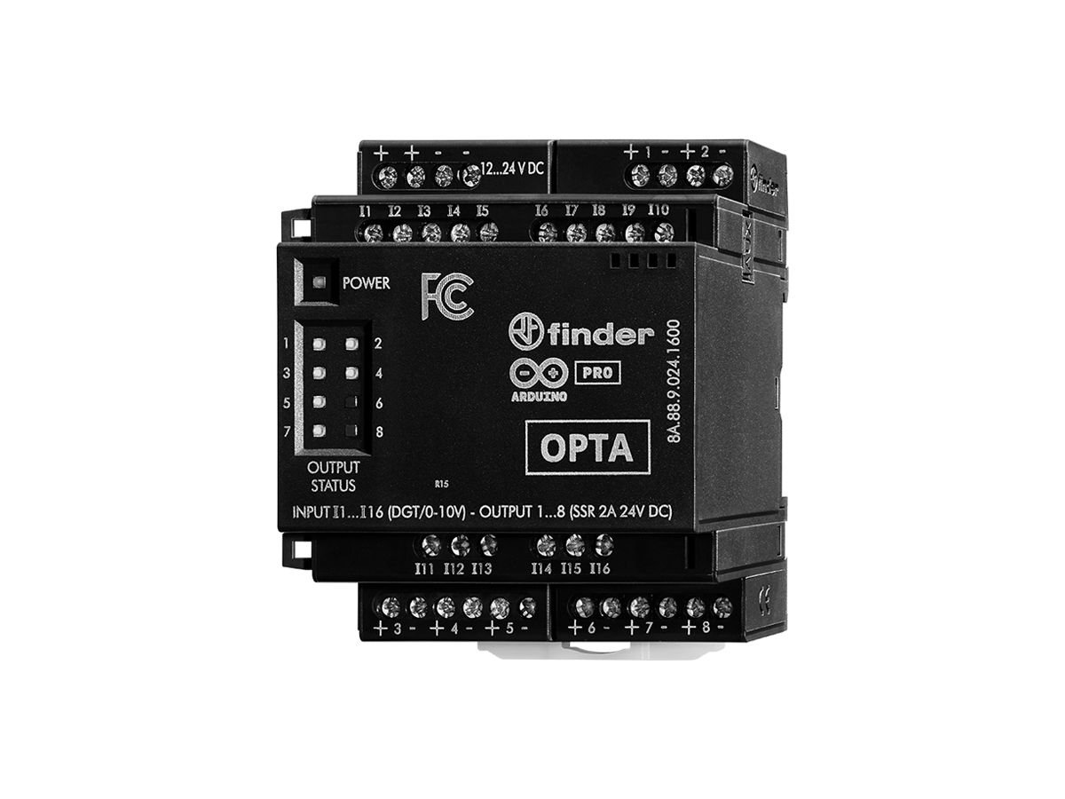 REG-IN-/OUT-Modul SPS FINDER 8A.88 OPTA Codesys 12…24VDC DC 16×DI 8 16×AI 8×AO