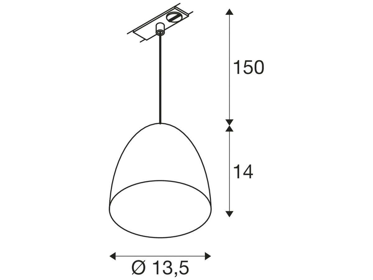 Pendelleuchte SLV PARA CONE GU10 35W 1-Ph.-Adapter Ø135mm weiss
