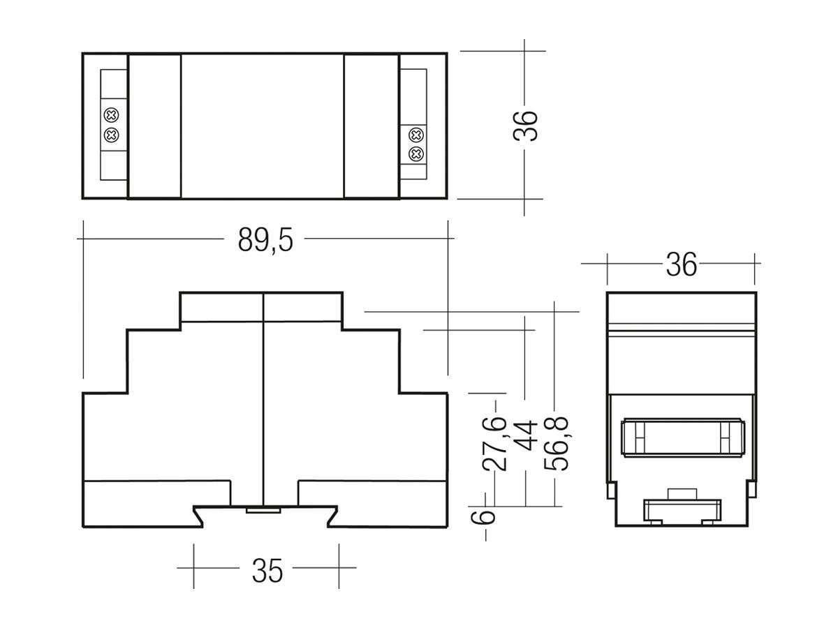 REG-Stromversorgung Tridonic DALI PS2 89.5×36×36mm