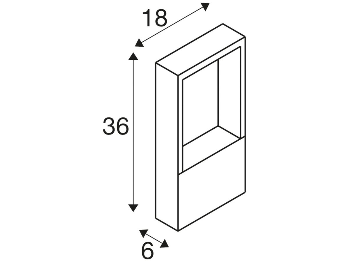 LED-Wegeleuchte SLV FLATT 10W 650lm 2700K IP65 360×180×60mm anthrazit