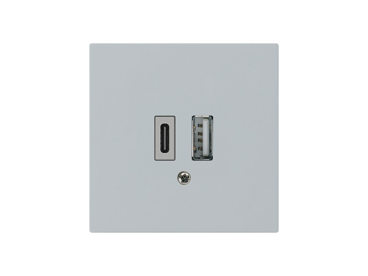 USB-Ladesteckdose kallysto 18W PD 1×Typ A 1×Typ C hellgrau