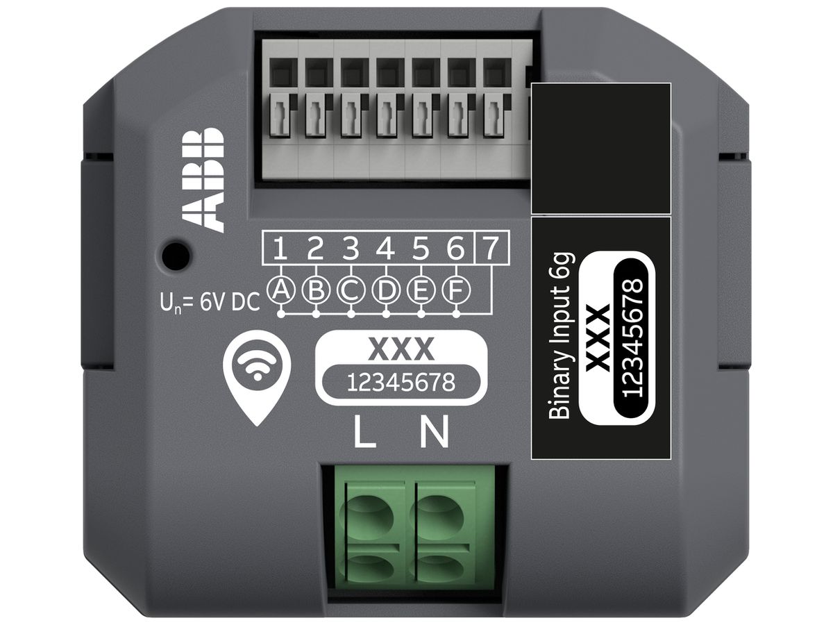 EB-RF-Binäreingang ABB free@home wireless 6×Eing IN:6VDC