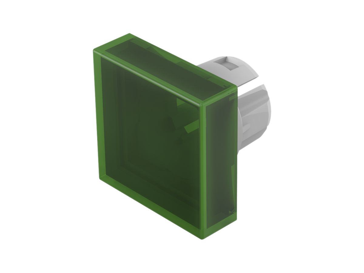 Druckhaube EAO61 15×15mm flach transparent, grün