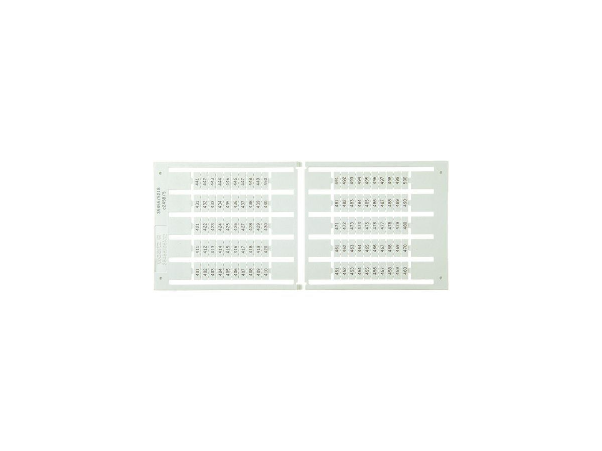 Bezeichnungsschildchen 5×5mm 2×151…200, 5 Kart. zu 100