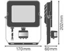 LED-Strahler FLOODLIGHT COMPACT SENSOR SYM 50W 830 4500lm IP65 schwarz