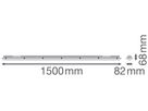 LED-Feuchtraumleuchte LEDVANCE DP EL 46W 6400lm 865 IP65 EM3h 1.5m grau