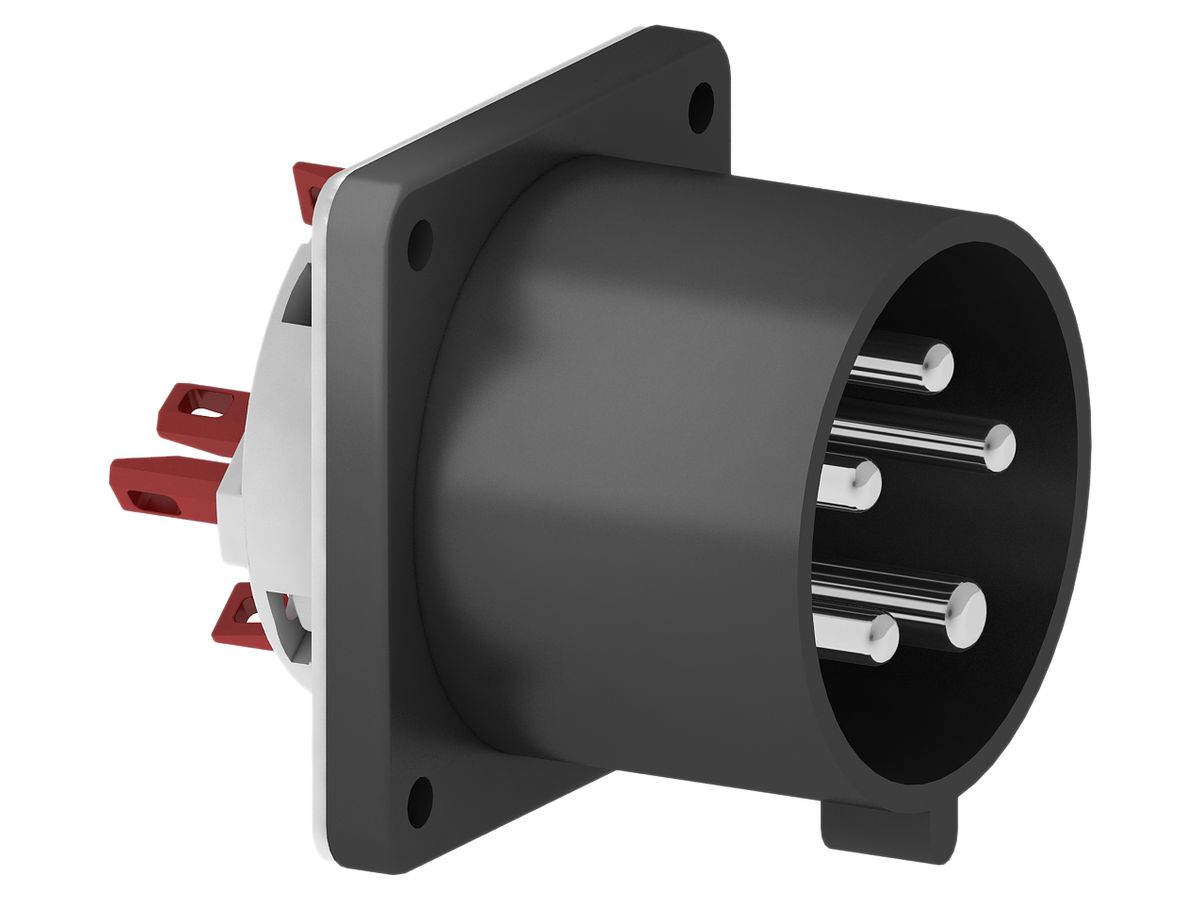 EB-Gerätestecker CEE Bals 5P 32A 500V 7h schwarz IP44 vernickelt QC.