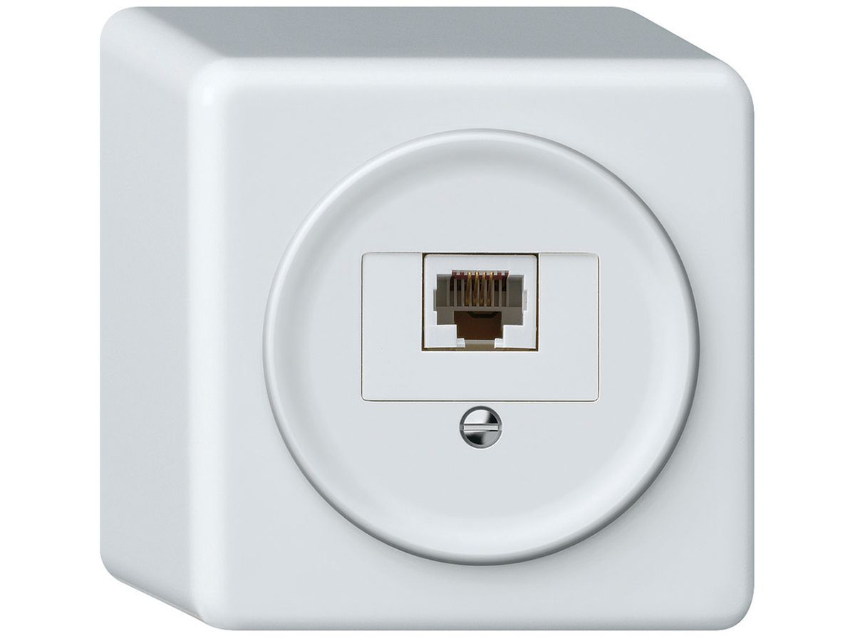 AP-Anschlussdose origin RJ45 8(4) Kat.6 gerade 88×88×54mm weiss