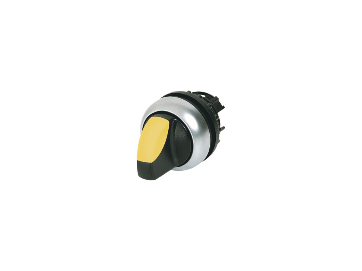 Leucht-Knebelgriff ETN RMQ 2 Stel.rastend schwarz/gelb, Ring verchromt