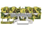 Schutzleiter-Reihenklemme WAGO TOPJOB S 6mm² Push-in 4×1 TH35 grün/gelb