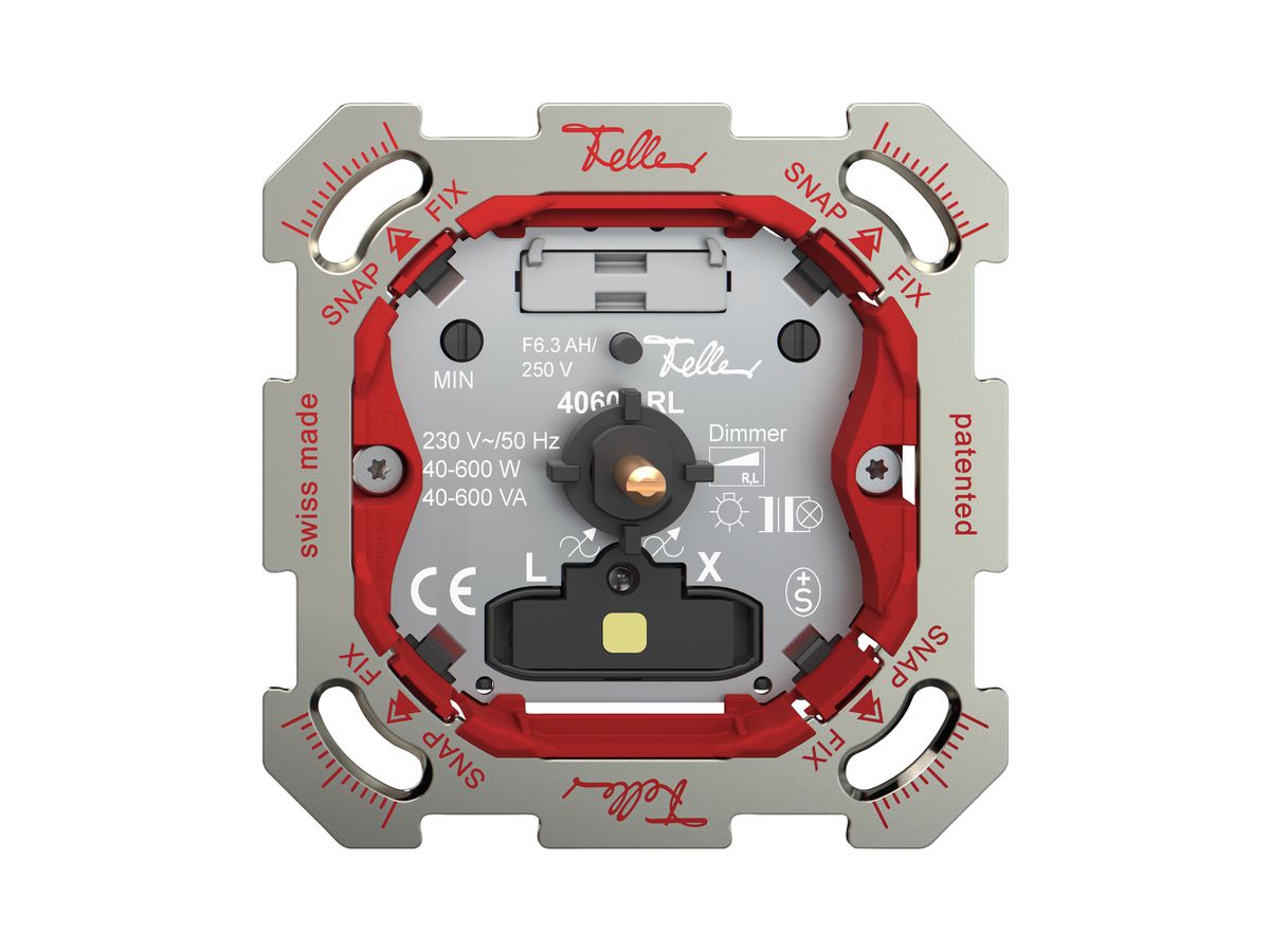 UP-Dimmer Feller SNAPFIX® bel.gb Phasenanschnitt 40…600W/40…600VA