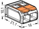 Verbindungsklemme WAGO 221 2×0.5…6mm² Hebel 41A 450V orange transparent