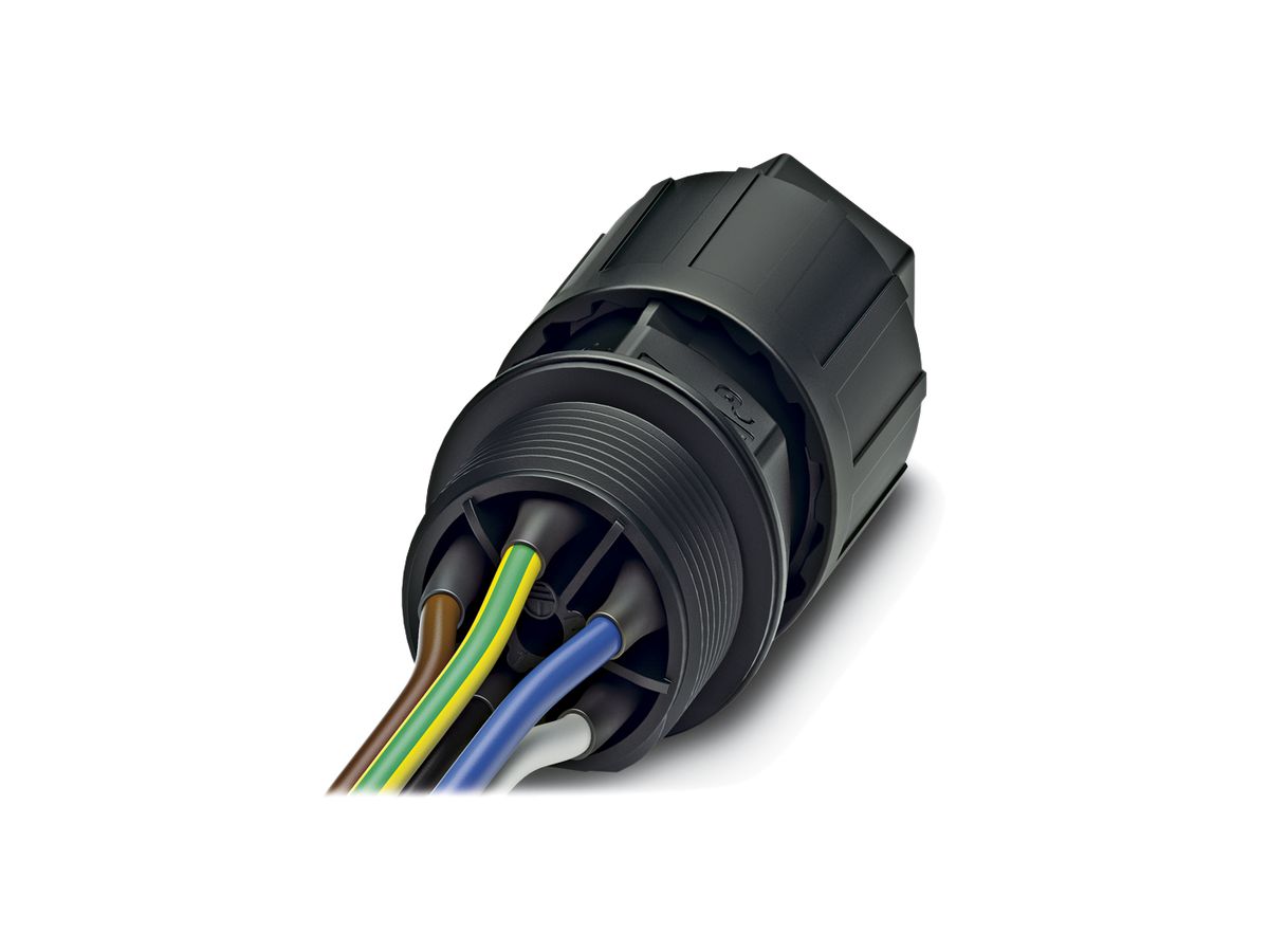 Durchführung QUICKON 4LPE M20 1.5mm² Ø5…10mm mit Mutter + Kabel 1m schwarz
