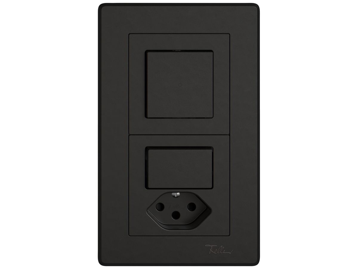 UP-Kombination EDIZIO.liv SNAPFIX® 2×1 156×96mm Sch 3/1L+Sch 3/1L+T13 schwarz