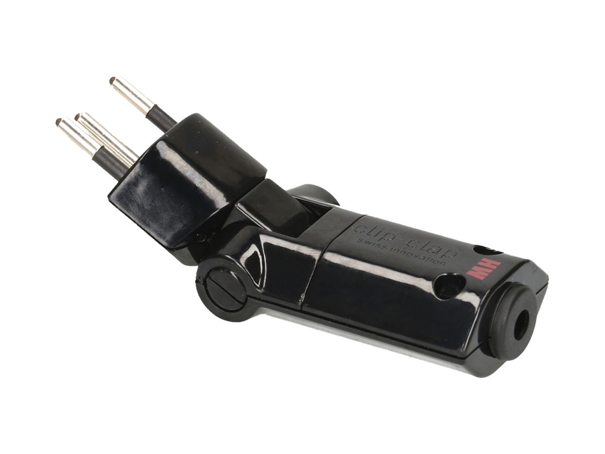 Dreh-Winkelstecker MH T12 schwarz dreh-u.klappbar 130/180°