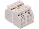 Anschlussklemme WAGO 2L 4mm² L1-N weiss