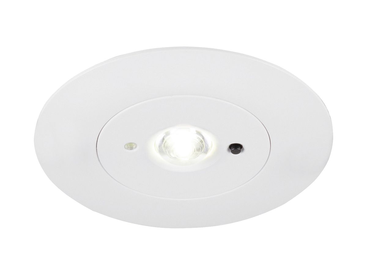 EB-LED-Sicherheitsleuchte SLV P-LIGHT 3W 360lm 5700K bat3hST Ø70mm weiss