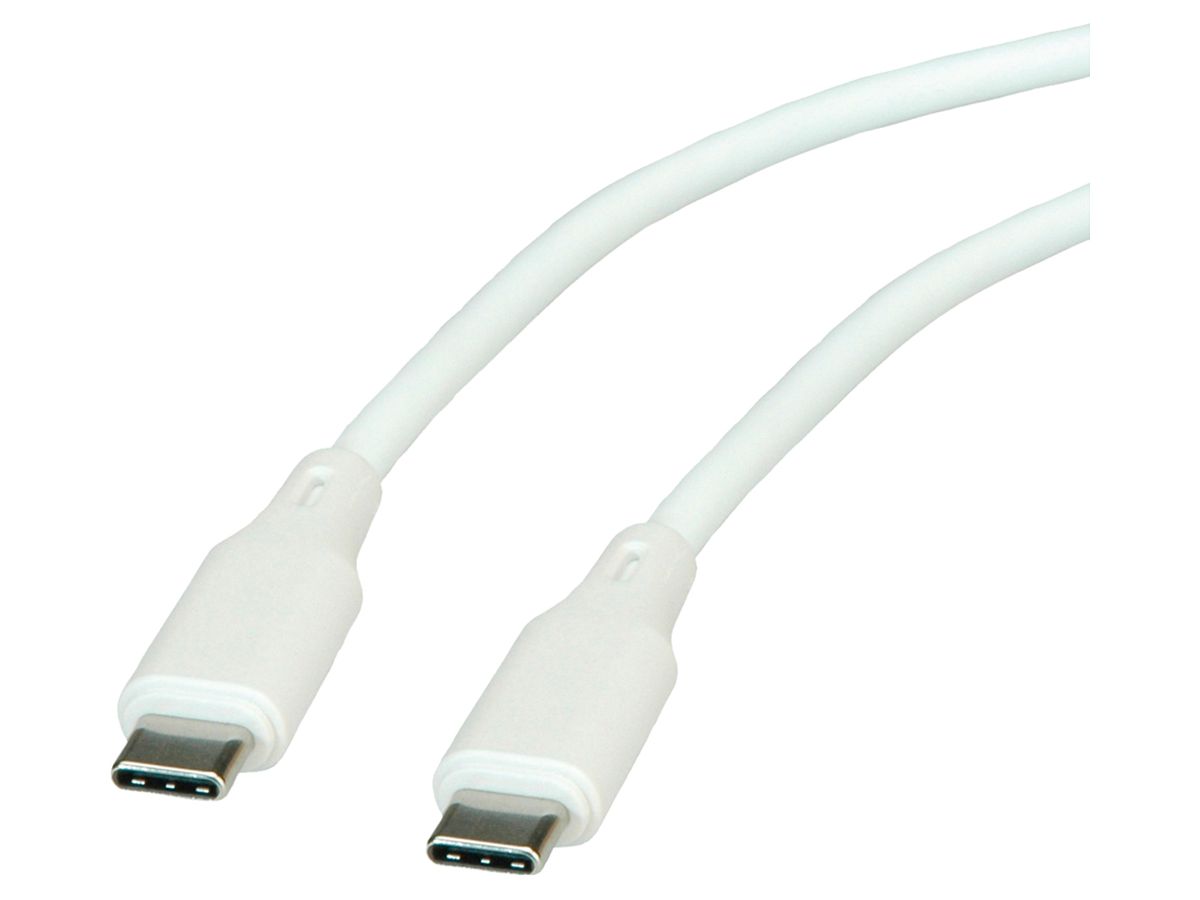 USB-Kabel ROLINE USB-C/USB-C (USB 2.0) 480Mbit/s 60W weiss 1m