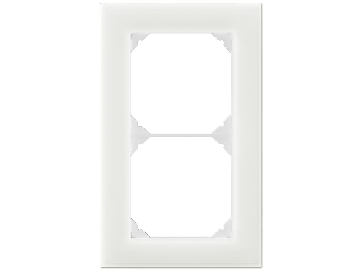UP-Abdeckrahmen EDIZIO.liv prestige SNAPFIX® 2×1/1×2 154×94mm glas weiss