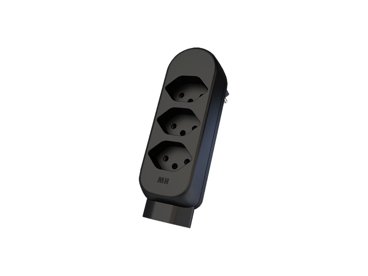 Mehrfach-Stecker MAX HAURI ADAPT SPLIT 10A 3+1×T13 schwarz
