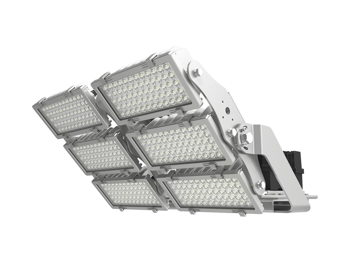 LED-Strahler DOTLUX HLFplus 1200W 142000lm 840 IP66 15° 1…10V Silber