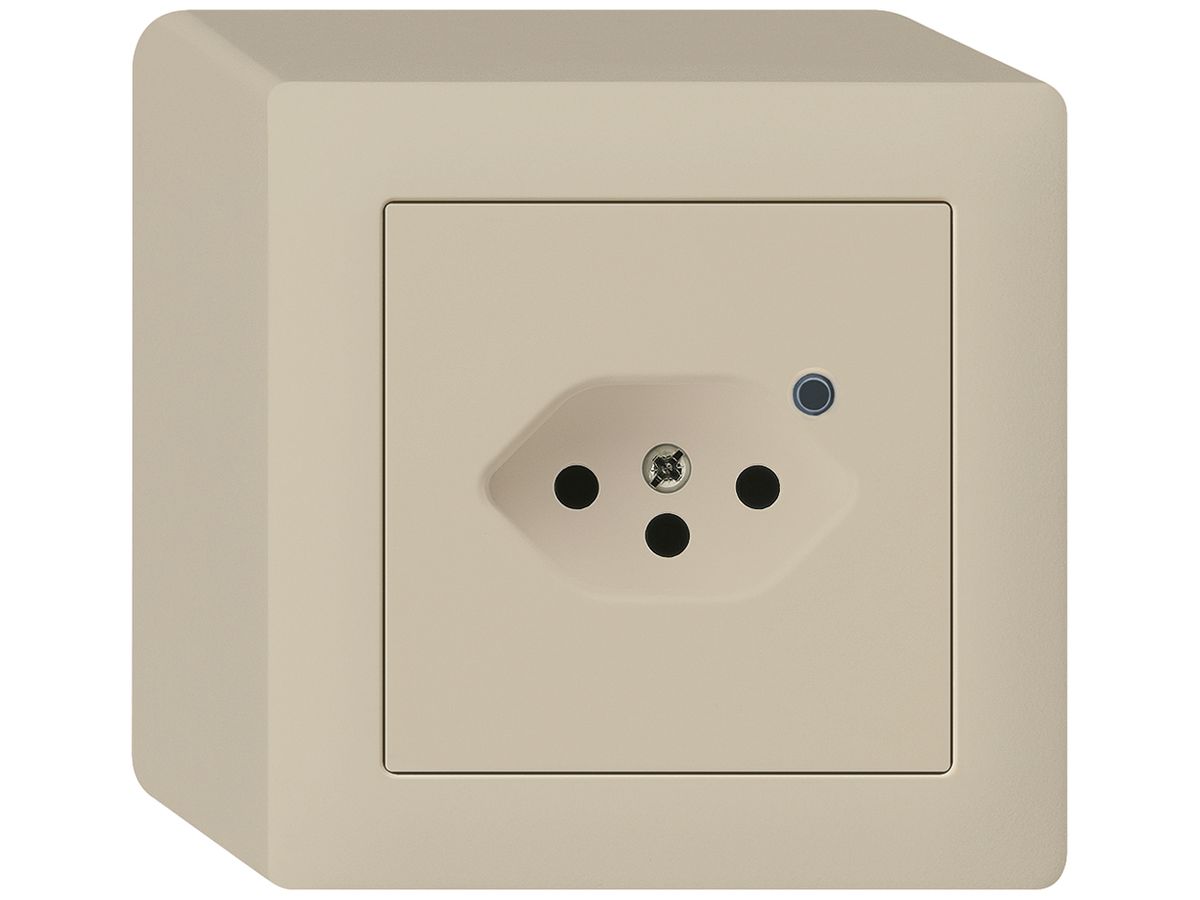 AP-Steckdose Hager kallysto 1×T13 beleuchtet Q beige