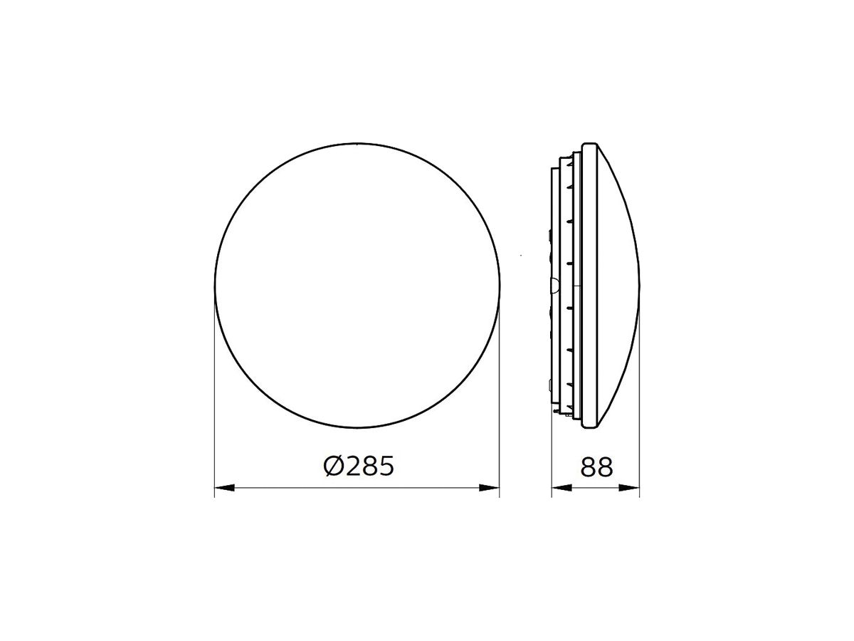 LED-Decken-/Wandleuchte Ledinaire WL060V 11W 1100lm 3000K IP44 Ø285mm weiss