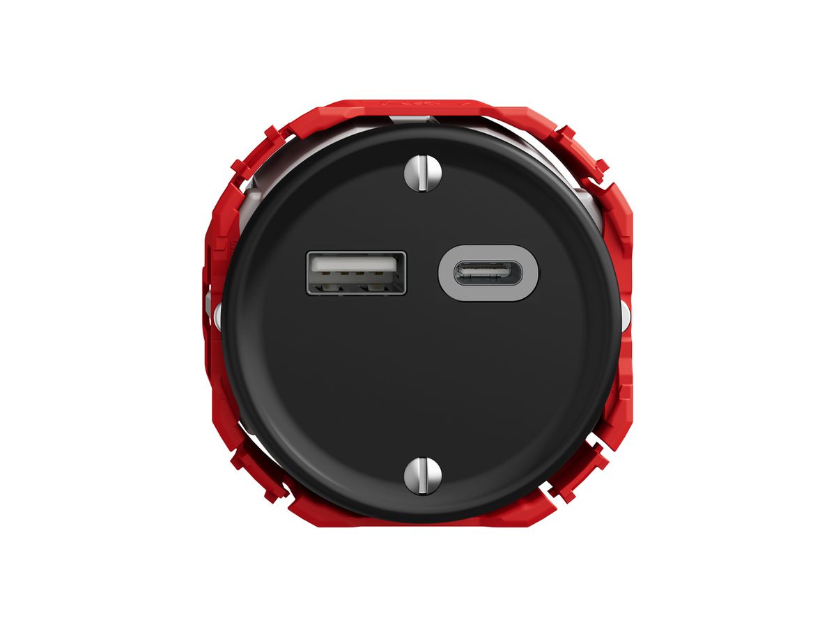 USB-Ladesteckdose STANDARDdue SNAPFIX® 230V AC 18W 1×USB TypA 1×USB TypC sz