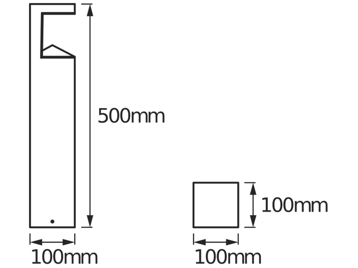 LED-Wegeleuchte LDV ENDURA STYLE PYRAMID 9W 600lm 830 500mm Edelstahl