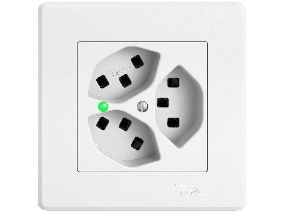 UP-Steckdose EDIZIO.liv SNAPFIX® 3×T23 mit LED ws