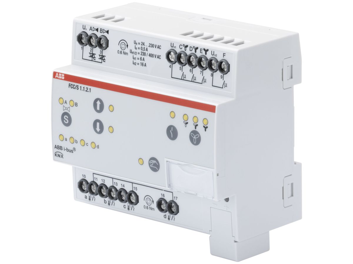 REG-Fan Coil Controller ABB FCC/S 1.1.2.1 KNX, 2/4-Rohr, bedienbar