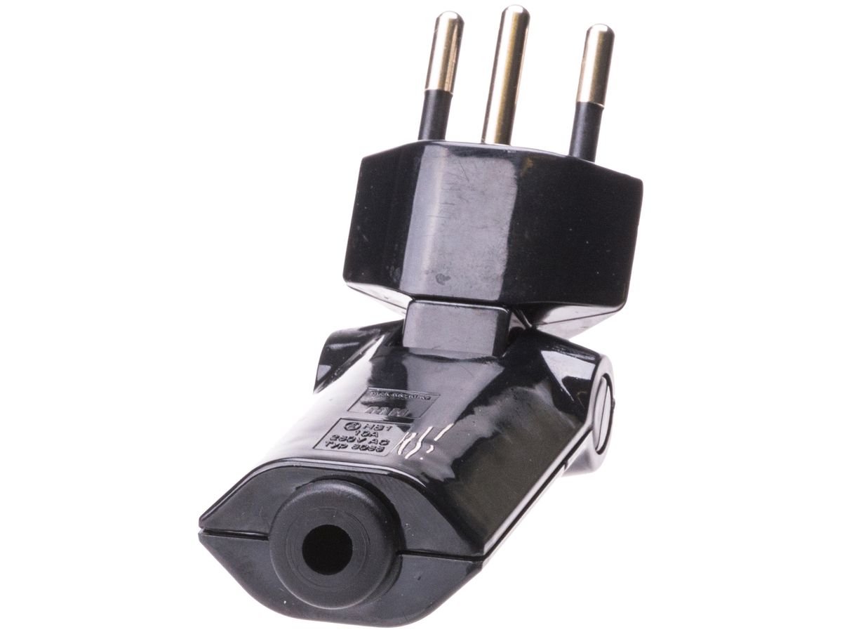 Dreh-Winkelstecker MH T12 schwarz dreh-u.klappbar 130/180°