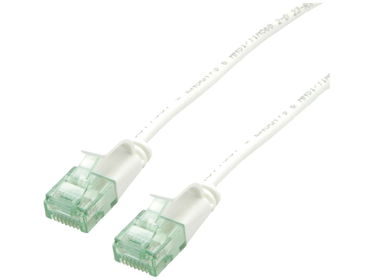 Patchkabel RJ45 ROLINE RM DataCenter slim Kat.6A U/UTP AWG32 TPE weiss 3m