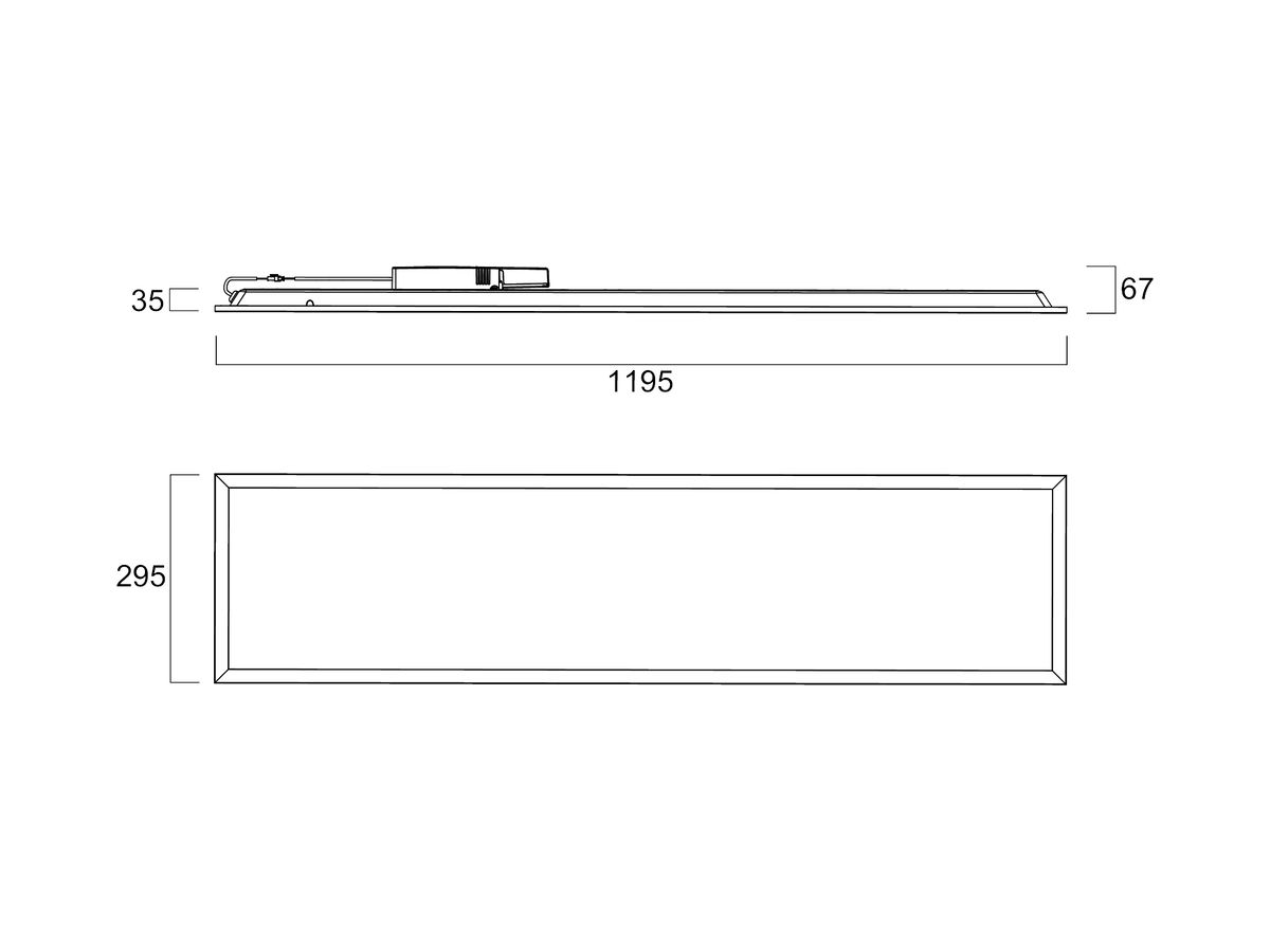 LED-Panelleuchte Sylvania Quantum 26W 2200…4300lm 830 IP54 1195×295mm weiss