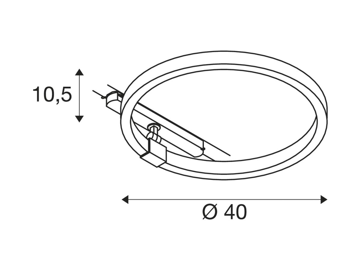 LED-Spot SLV 3~ ONE 40 TRACK DALI 15.2W 670lm 4000K 170° Ø400mm schwarz