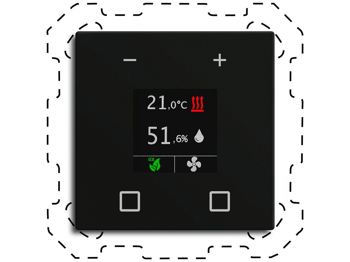 UP-Raumtemperaturregler KNX MDT CN-RTR60S16.01 Display 4×DI schwarz matt
