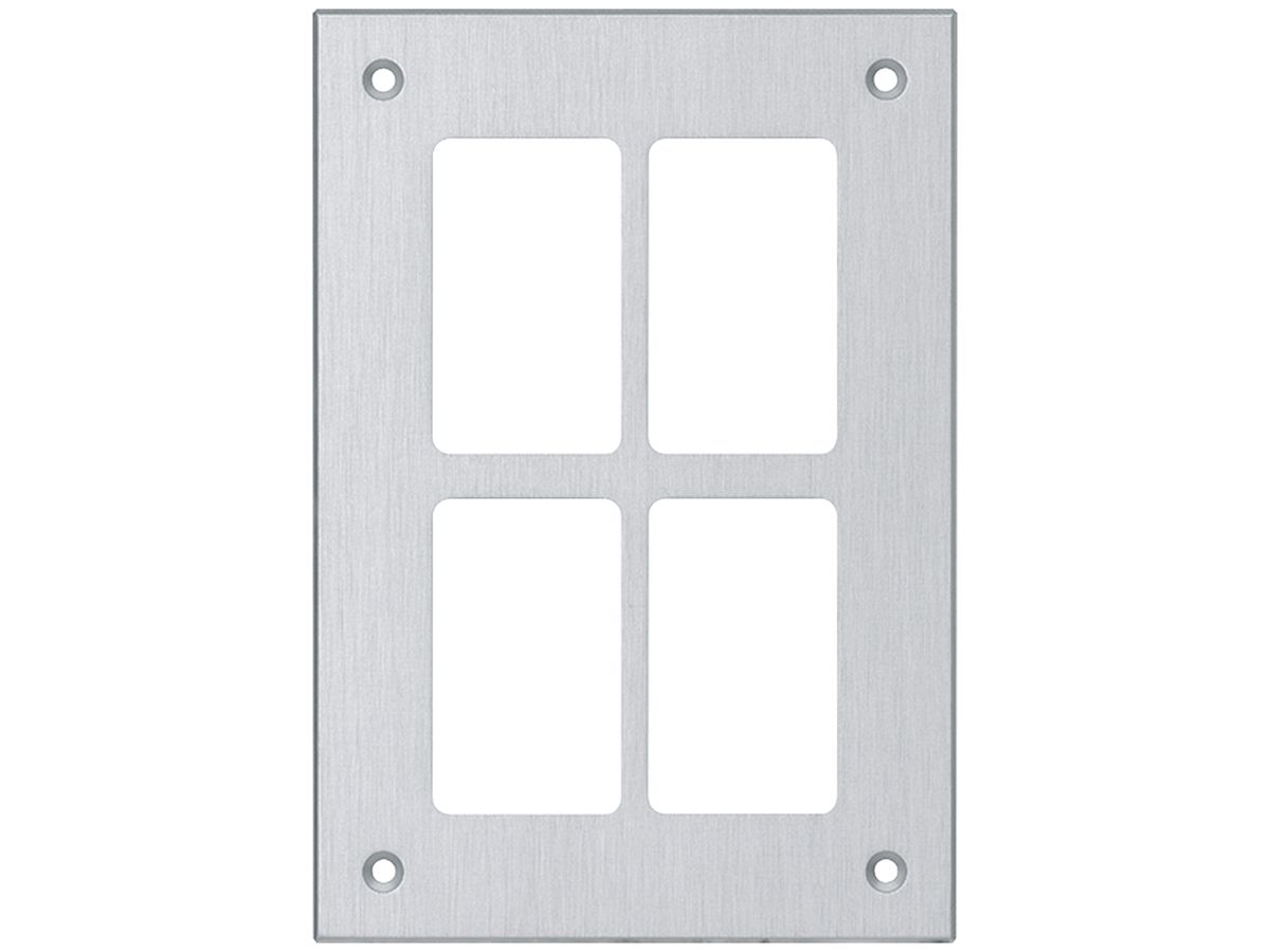 Montageplatte Hager FLF 3/5 2×2 Aluminium eloxiert