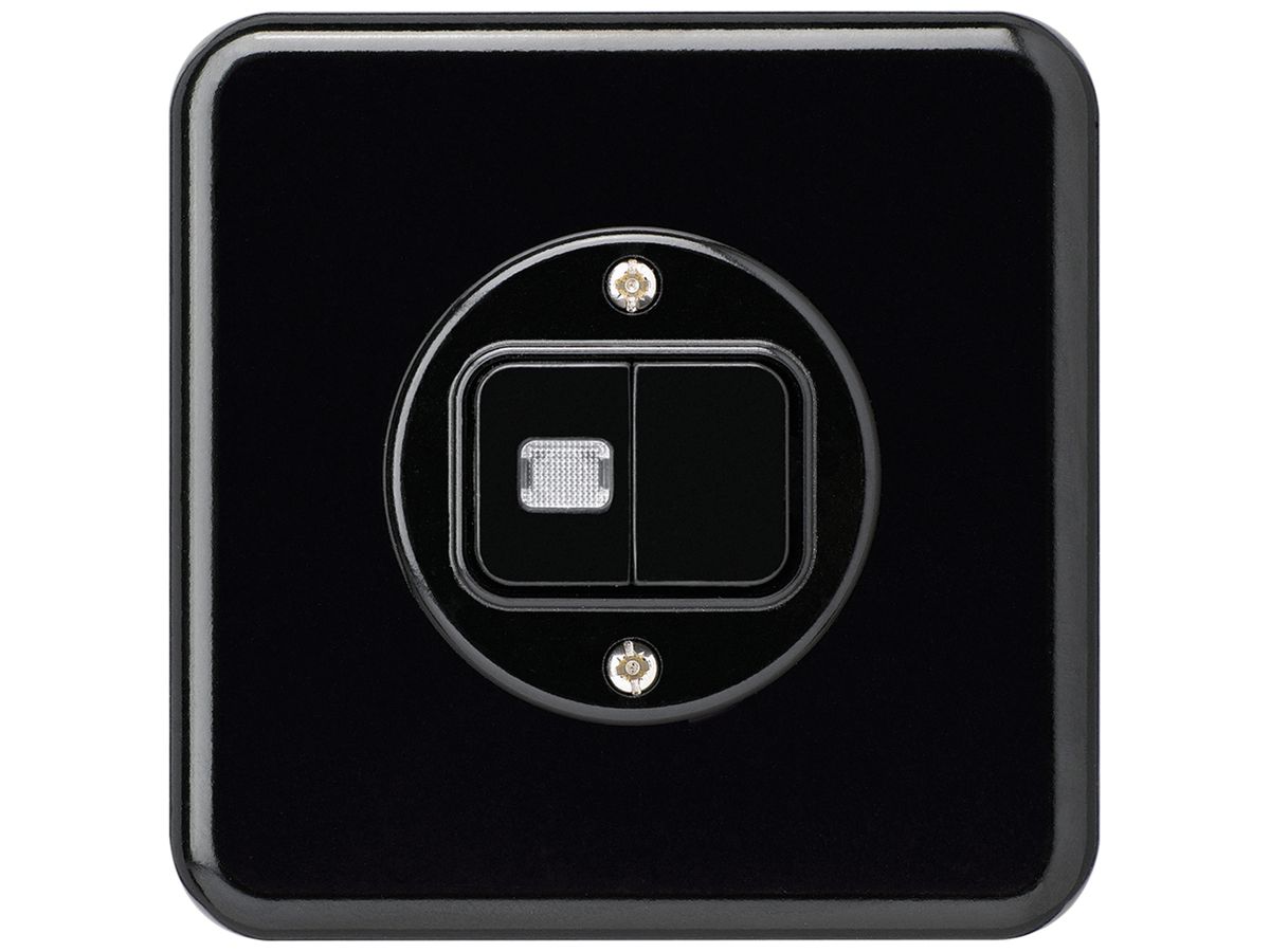 UP-Leuchtdruckschalter basico 1/3+3/1L schwarz 1 Linse