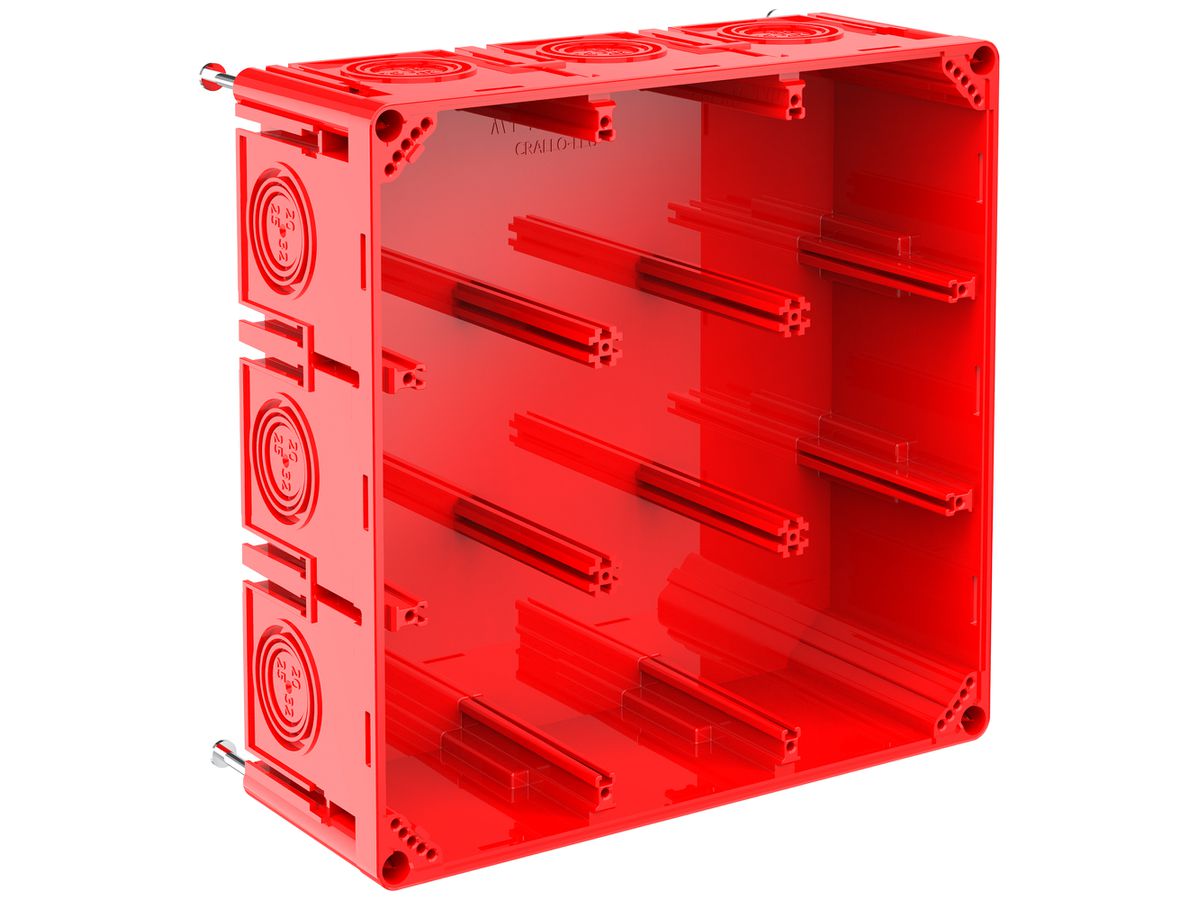 Schalungskasten CRALLO-LEU 198×198×73mm 3×3 Halogenfrei rot